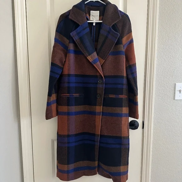 Avec Les Filles Plaid Pattern Coat in Blue | NWOT | Size XS - Picture 12 of 17